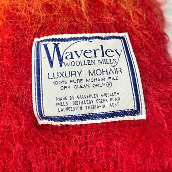 Waverley Australian Luxury 100% Pure Mohair Angora Goat Red Orange Travel Rug - Picture 7 of 9